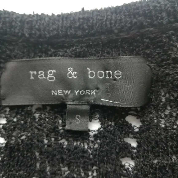 Rag & Bone Kaitlyn Crewneck Open Diamond Pattern Knit Light Summer Sweater Small - Picture 9 of 14